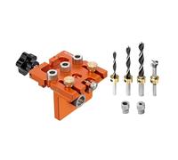Fenteer Kit de gabarit pour tourillons, foret à tourillons, ensemble d'assemblage pour portes, lits et armoires, outil de positionnement et de poinçonnage, Orange Trou Latéral de 12 Mm