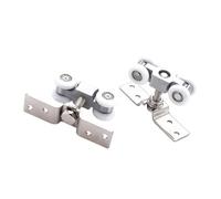 Fenteer Kit de Poulies pour Porte Coulissante, 2 Pièces, Ensemble de roulettes et de Rails Coulissants