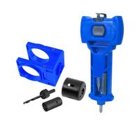 Fenteer Kit D'Installation Serrure Porte avec Gabarit de Perçage Ajustable Outil de Mortaisage Pêne Ensemble Menuiserie Fonction Montage Précis Adapté Aux Po, Bleu