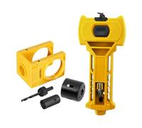 Fenteer Kit D'Installation Serrure Porte avec Gabarit de Perçage Ajustable Outil de Mortaisage Pêne Ensemble Menuiserie Fonction Montage Précis Adapté Aux Po, Jaune
