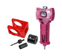 Fenteer Kit D'Installation Serrure Porte avec Gabarit de Perçage Ajustable Outil de Mortaisage Pêne Ensemble Menuiserie Fonction Montage Précis Adapté Aux Po, Rouge