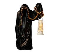 Fenteer Lanterne Du Messager de L'Enfer Ornement D'Halloween Figurine de Sorcier Statue Lumineuse En Résine Appropriée pour La Table Le Bureau et Com, Noir