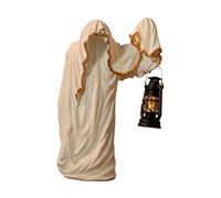 Fenteer Lanterne Du Messager de L'Enfer Ornement D'Halloween Figurine de Sorcier Statue Lumineuse En Résine Appropriée pour La Table Le Bureau et Com, Blanc