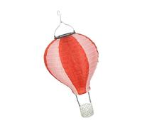 Fenteer Lanterne Solaire en Forme de Ballon à Air Chaud, décoration d'extérieur de Jardin, Lampe décorative d'extérieur, lumière Solaire Scintillante pour, Rose et Rouge