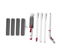 Fenteer Lave-vitre Raclette Pulvérisateur Kit de Nettoyage et Mouilleur avec Collecteur D'Eaux Usées et Perche Télescopique Adapté pour Les Fenêtres Hautes, 24cmx190cm