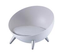Fenteer Lit de Chat surélevé Canapé Animal Domestique Fauteuil Chat Tabouret Chaise Coussin Peluche Doux Amovible Résine PP Design Moderne Nordique Adapté Aux, Jambes Grises