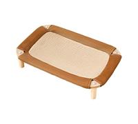 Fenteer Lit Griffoir pour Chat Chaise à Gratter Poteau à Gratter Canapé Griffoir Meuble pour Chat Multifonctionnel en Bois et Sisal pour Griffer et Dormir AP, Rectangle