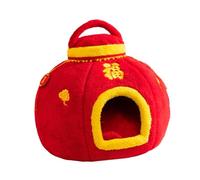 Fenteer Lit pour Chat Abri Caché Coussin Confortable Fond Antidérapant Polyester Doux Maison Festive Sécurisée Adaptée à La Maison Cadeau Nouvel an Animaux, M