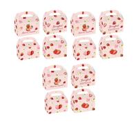 Fenteer Lot de 12 Boîtes à Dragées En Papier Pliables En Forme de Fraise, 40 X 24 Cm