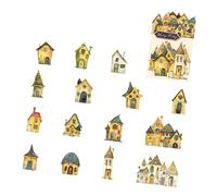 Fenteer Lot de 15 autocollants décoratifs en papier cartonné pour scrapbooking, vintage et maison étrange, pour journaux et salles, Style A