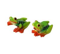 Fenteer Lot de 2 Figurines Miniatures de Grenouilles pour Décoration de Table de Ferme