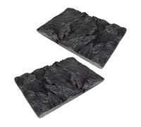 Fenteer Lot de 2 Fonds de Sol Compacts en Pierre pour Aquarium (Dragon Barbu, Lézard, Etc.).