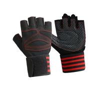 Fenteer Lot de 2 Gants d'entraînement antidérapants, Confortables et Respirants, Parfaits pour Les tractions (Hommes et Femmes), L Red