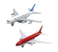Fenteer Lot de 2 modèles d'avion décoratifs en Alliage pour Enfants, Souvenir de décoration de Table, idéal pour la Maison ou comme Cadeau, Rouge Blanc