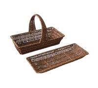 Fenteer Lot de 2 Paniers de Rangement en Rotin Synthétique Tressé pour L'extérieur