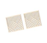 Fenteer Lot de 2 panneaux d'art mural géométriques en bois, minimalistes, sculptures murales en bois de 30 x 30 cm pour café, salle à manger, chambre à, couleur érable