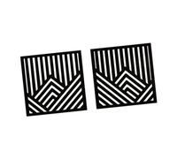 Fenteer Lot de 2 panneaux d'art mural géométriques en bois, minimalistes, sculptures murales en bois de 30 x 30 cm pour café, salle à manger, chambre à, Noir