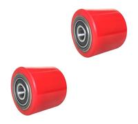 Fenteer Lot de 2 roulettes à rouleaux avec roulements pour transpalette, pièce de rechange pour transpalette, roulettes de chariot élévateur, roue de, Roulette En Pu