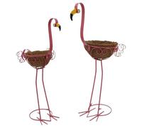 Fenteer Lot de 2 Supports de Jardinière Flamingo pour Extérieur