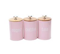 Fenteer Lot de 3 Boîtes de Conservation Récipient d'épices Bocaux Métallique pour Cuisine - Rose, comme décrit
