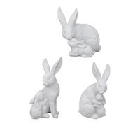 Fenteer Lot de 3 Figurines de Lapin en résine, Statue mère et Enfant, Collection créative, décoration de Jardin Artisanale en résine pour Cour, Bureau, Salle
