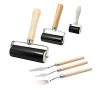 Fenteer Lot de 3 rouleaux en caoutchouc pour application de peinture et d'encre, confortables et adaptés aux loisirs créatifs.