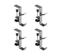 Fenteer Lot de 4 Supports de Sac de Bureau à Pince pour Sac à Dos, Gain de Place, Rangement, Pratique, Pince réglable, Support pour Casque, Argent