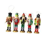 Fenteer Lot de 5 décorations de Noël à suspendre en forme de, en bois, dessin animé, pour la maison, pour étagère, table, festival
