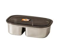 Fenteer Lunch Box Boîte Bento Hermétique Acier Inoxydable Grande Capacité Entretien Simple Résistante Convient Aux Repas à Emporter Maison Pique-nique Déplace, Grille Double