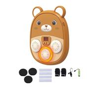 Fenteer Machine de Boxe Musicale Cible Électronique Murale Dispositif D'Entraînement Interactif avec Gants Inclus Adapté pour Adultes et Enfants, Brun, 27.5 X 22 X 4.35 Cm
