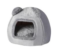 Fenteer Maison pour Animaux de Compagnie, Tente d'intérieur pour Animaux de Compagnie, Confortable, Auto-chauffante, Niche Douce, lit pour Chat, Chaton, Gris