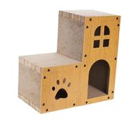 Fenteer Maison pour Chat Carton Double Couche Griffoir Lit pour Chat Assemblage Facile Protection Canapé Mobilier Décoratif Adapté Aux Salons Terrasses Chambr, 56cm