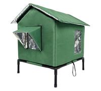 Fenteer Maison pour D'Extérieur Cube Étanche Élevée avec Coussin Refuges pour s Oxford Résistant pour Hiver Adaptée à Grange Porche Balcon Garage, Vert, L