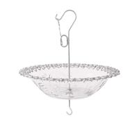 Fenteer Mangeoire à Oiseaux Suspendue Plateau d'alimentation Distributeur de Bol Décoratif en PVC Imperméable Approprié pour Jardin Patio et Pelouse, Gris