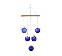 Fenteer Mangeoire à Oiseaux Suspension Mangeoire à Globe en Verre Boule Décorative Carillon Alimentation Eau Nourriture Fonction Artisanale Convient J, Bleu Profond