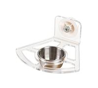 Fenteer Mangeoire Oiseaux Nourrisseur Cage Parrot Bol Alimentaire en Acier Inoxydable et Acrylique Transparent Design Compact Installation Rapide Convenable à, Style A