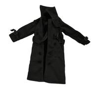 Fenteer Manteau tendance figurine articulée 1/12, accessoires de déguisement, manteau tendance poupée articulée, Noir