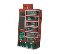 Fenteer Maquette de Bâtiment Moderne Kit Modèle Miniature Maquette Ville Pièce D'Assemblage Décor Micro PP Assemblage Adapté à La Création Art, Rouge