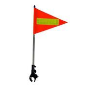 Fenteer Mât de Drapeau pour de Golf Doté d'un Support Résistant Aux Intempéries Tube Télescopique Universel Ajustable Drapeau Orange avec Bandes Ré, Haut Bleu 20x30cm