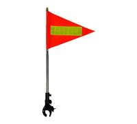Fenteer Mât de Drapeau pour de Golf Doté d'un Support Résistant Aux Intempéries Tube Télescopique Universel Ajustable Drapeau Orange avec Bandes Ré, Plateau Doré 20x30cm