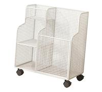 Fenteer Mat Rangement Rack roulettes Support Accessoires Fitness Métal Organisateur Mobilité Compact Adapté à La Salle de Sport Organisation Maison, Blanc