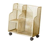 Fenteer Mat Rangement Rack roulettes Support Accessoires Fitness Métal Organisateur Mobilité Compact Adapté à La Salle de Sport Organisation Maison, Or