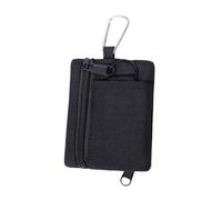Fenteer Mini Porte-clés Pochette Organiseur Ceinture Porte-Cartes Portefeuille Pochette Zippée Multi-Compartiments en Nylon Imperméable Adaptée Au Trav, Noir