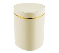 Fenteer Mini Poubelle avec Couvercle à Pression Petit Récipient à Déchets de Bureau Corbeille de Stockage pour Table Décoration Adapté à La Maison Le Bureau, Jaune