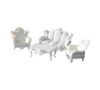 Fenteer Mini Sofa pour Maison de Poupée Ensemble Canapé Modèle Chaise O Scale Mobilier Table Sable Architecture Matériau PP Finition Blanche Convient Aux Scèn, Style B