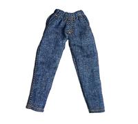 Fenteer Miniature Pantalon Figurine Jeans Accessoire Tissu Unisexe Vêtement Mode pour Figurine Pouces Adapté à La et Au Jeu Artistique, Bleu Clair