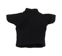 Fenteer Miniature Shirt Accessoire de Vêtement pour Figurine Homme Modèle 1/12 Haut Manches Courtes En Tissu Adapté Aux Créations de Scènes Décoratio, Noir