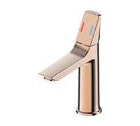 Fenteer Mitigeur de Lavabo pour Salle de Bain, Robinet à Poignée Unique, Compatible avec Évier, or