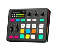 Fenteer Mixeur audio de jeu, effets RVB, compact, léger, robuste, multifonction, alimentation, changeur de voix pour jeux et podcasts