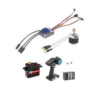 Fenteer Moteur avec ESC de remplacement et récepteur servo 21G pour MN99S MN82 échelle 1/12, Bleu